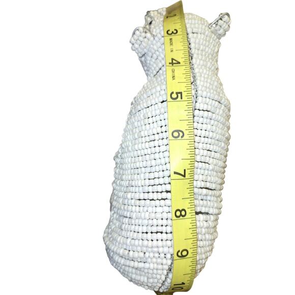 BeadWorx Grass Roots Creations Handmade Beaded Polar Bear Sculpture Figurine - Picture 7 of 8